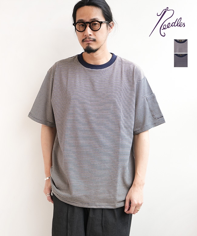 NEEDLES(ニードルズ) S/S Crew Neck Tee - Cotton Stripe Jersey ショートスリーブクルーネックＴシャツ 半袖ボーダーＴシャツ[sx446]
