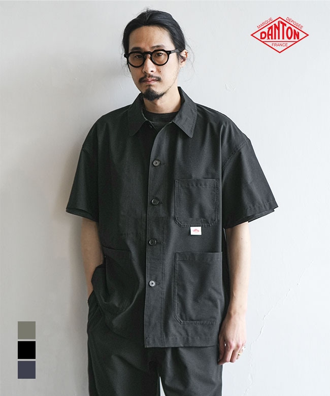 ◇DANTON(ダントン) DotAir SHORT SLEEVE COVERALLS ドットエアー ショートスリーブ カバーオールズ メンズ トップス ジャケット 半袖 シャツ セットアップ [DT-B0440CDS]