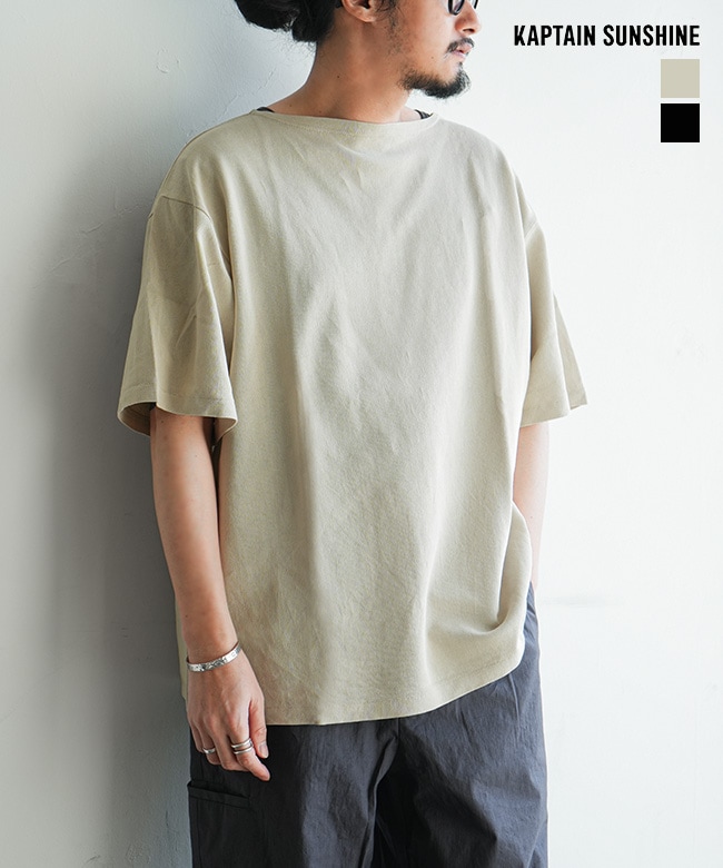 SINDEE0427キャプテンサンシャイン　和紙　コットン　レアサイズ40 KAPTAIN SUNSHINE(キャプテンサンシャイン) Washi Tenjiku Boatneck