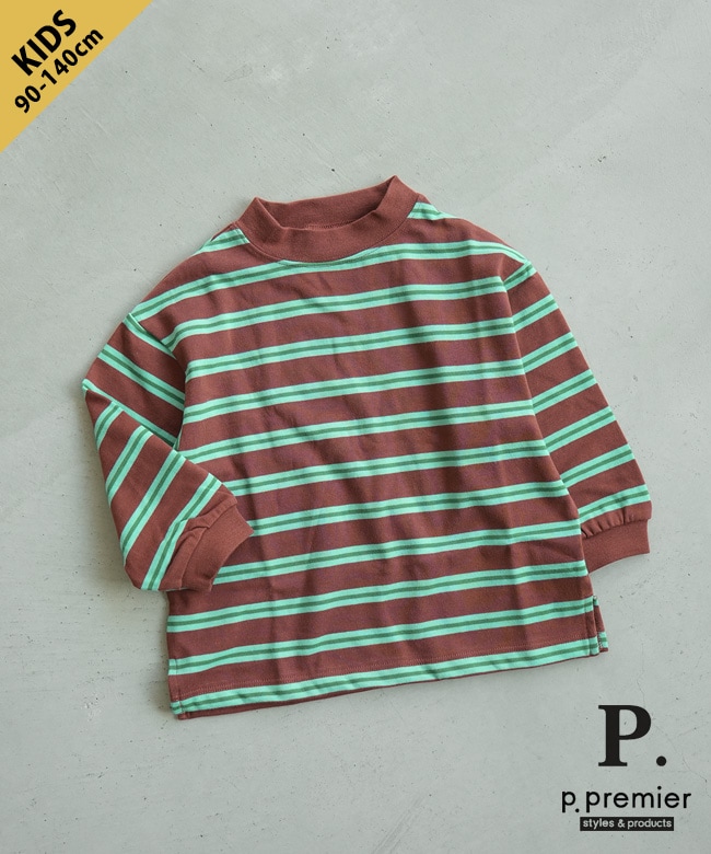 p.premier(ピードットプルミエ)/F.O.KIDS(エフオーキッズ) 先染めボーダー長袖Tシャツ トップス 90 100 110 120 130 140サイズ【メール便対応可】 [P206016]