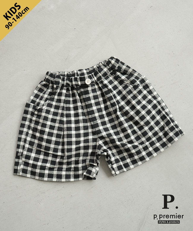 p.premier(ピードットプルミエ)/F.O.KIDS(エフオーキッズ) 先染めチェックハーフパンツ ボトムス 90 100 110 120 130 140cm [P223026]
