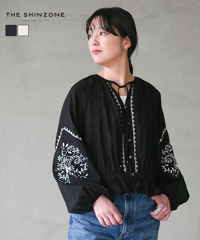 シンゾーン　ブラウス THE SHINZONE(ザ・シンゾーン)EMBROIDERED BLOUSE エンブロイダード