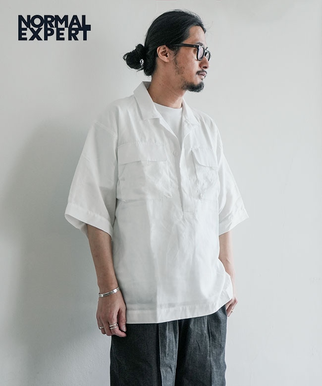 NORMAL EXPERT(ノーマルエキスパート) 65 SHIRT type-2 65シャツ タイプ2 メンズ トップス ボタンシャツ 半袖 プルオーバー  オープンカラー  ワンナップカラー[NEX24-Y02]