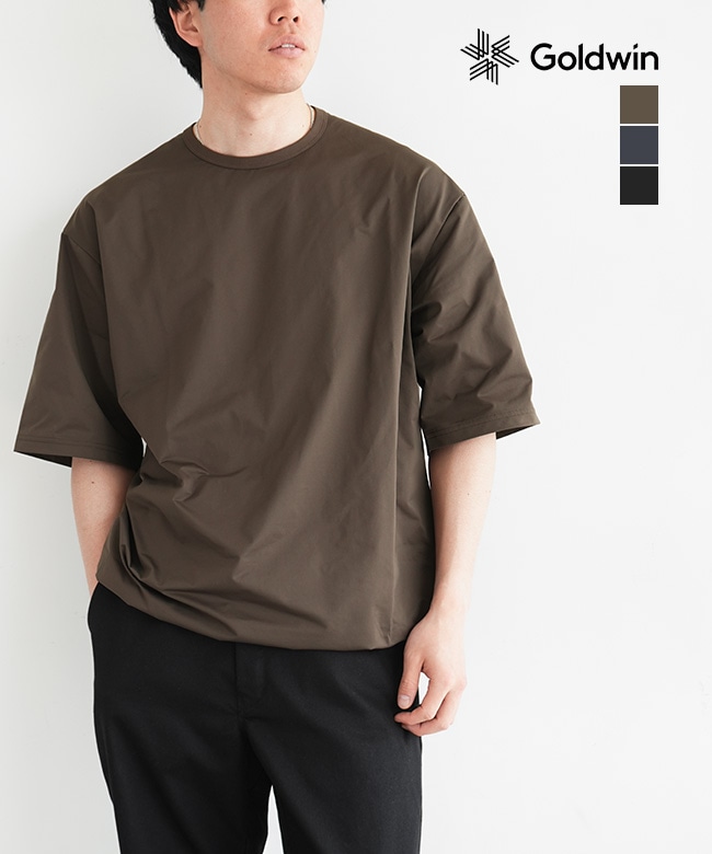 Goldwin(ゴールドウィン) High Gauge Shirring T-shirt ハイゲージ シャーリング Tシャツ メンズ トップス クルーネック カットソー 半袖【メール便対応可】[GL65146]
