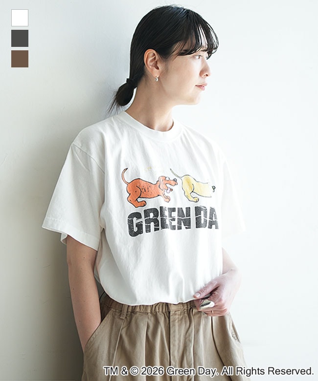 JOHNBULL(ジョンブル) アーティストTシャツ（GREEN DAY ／ DOG）レディース トップス カットソー ロックT【メール便対応可】 [JT261C46]