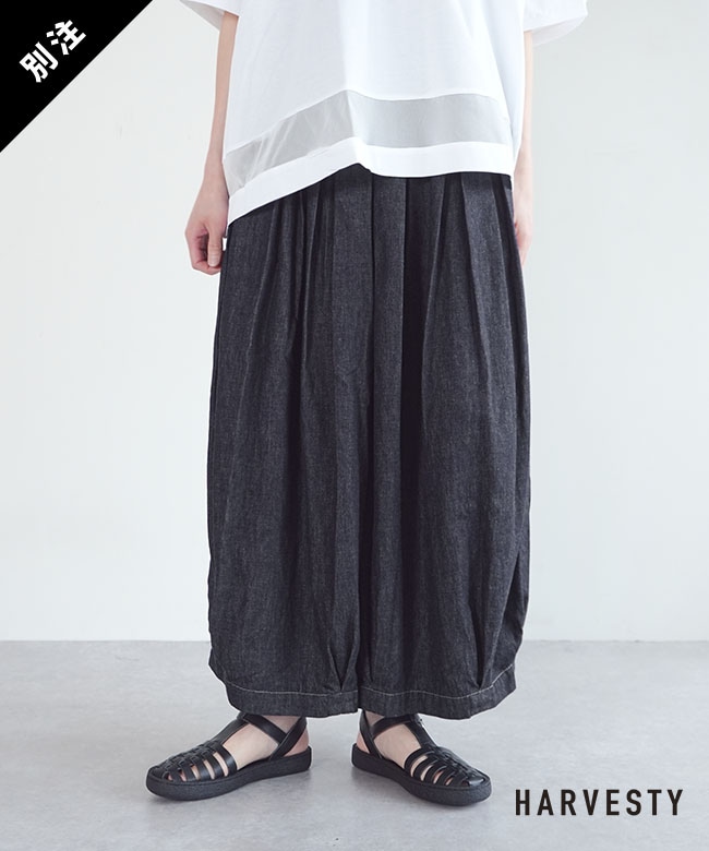 HARVESTY(ハーベスティ) 別注 ライトデニムサーカスキュロット ボトムス サーカスパンツ ワイドパンツ スカンツ [CW0525]