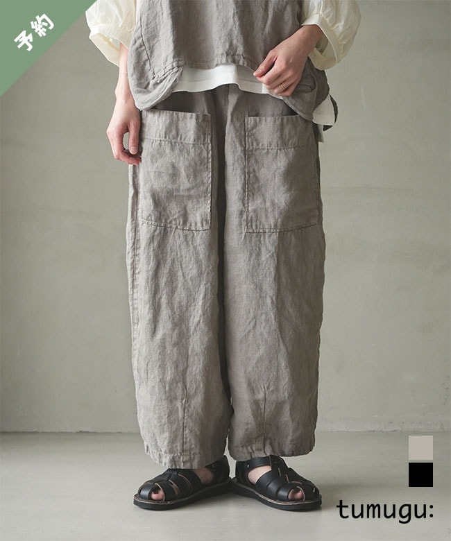 ご予約商品／8月上旬頃入荷予定】tumugu(ツムグ) 別注 ソリトリネン9分
