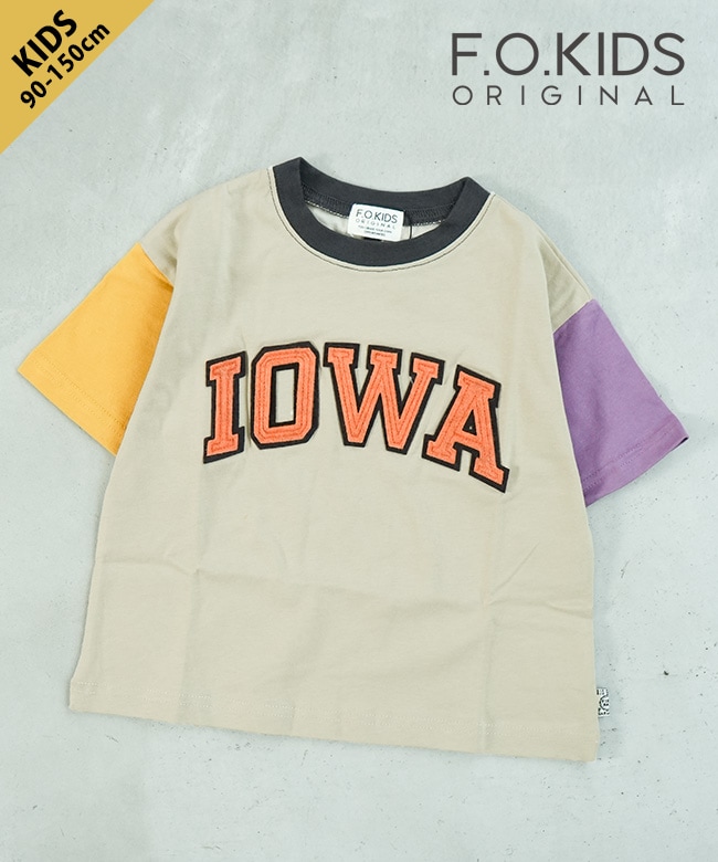 F.O.KIDS(エフオーキッズ)ロゴアップリケTシャツ IOWA 90・100・110・120・130・140・150サイズ【メール便対応可】 [R207176]