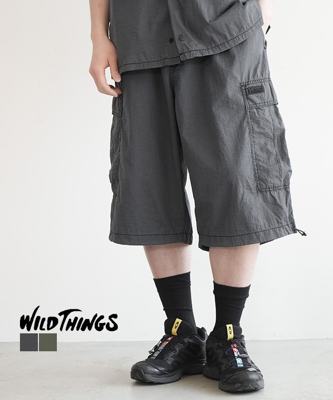 WILD THINGS(ワイルドシングス) DOUBLE DYED NYLON CARGO SHORTS  ダブルダイナイロンカーゴショーツ メンズ ボトムス[WT26011AD]