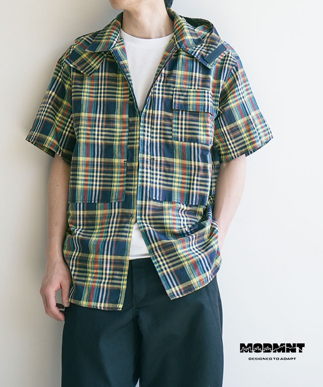 MODMNT(モドメント)  【ハンガー付き】ZIP HOODED SHIRT ジップ フーデッドシャツ メンズ トップス プルオーバー 半袖 フード [M2610-1J025F]