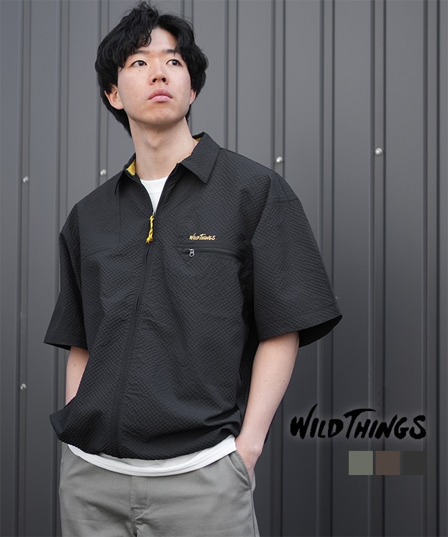 WILD THINGS(ワイルドシングス)GECKO SEER SHIRT ゲッコーシアーシャツ メンズ トップス 半袖 チャック 羽織り [WT26026AD]