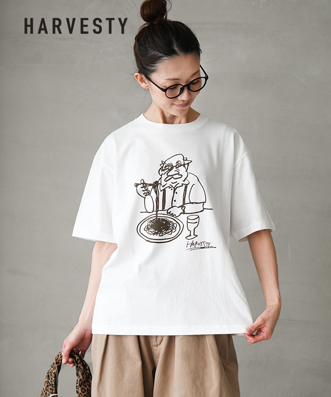 HARVESTY(ハーベスティ)PRINTED BOX TEE＜FRONT/FOODIE MAN＞プリントTee フーディーマン【メール便対応可】 [A52611]