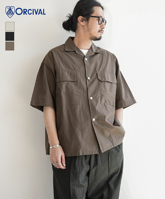 ORCIVAL(オーシバル/オーチバル) OPEN COLLAR PK DETAIL S/S SHIRT オープンカラーポケットディティールショートスリーブシャツ メンズ トップス [OR-B0455IMB]