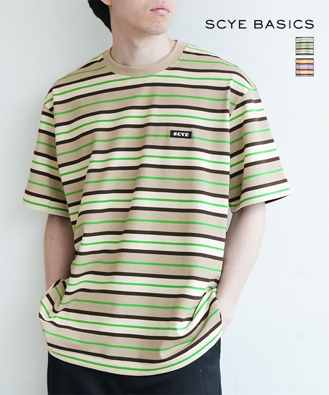 Scye/SCYE BASICS(サイ/サイベーシックス) Striped Cotton Piquet T-Shirt ストライプコットンピケTシャツ メンズ トップス[5126-21706]