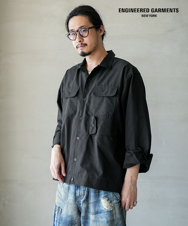 ENGINEERED GARMENTS(エンジニアド ガーメンツ) Bowling Shirt - Polyester Mesh ボーリングシャツ トップス メンズ [SW040]