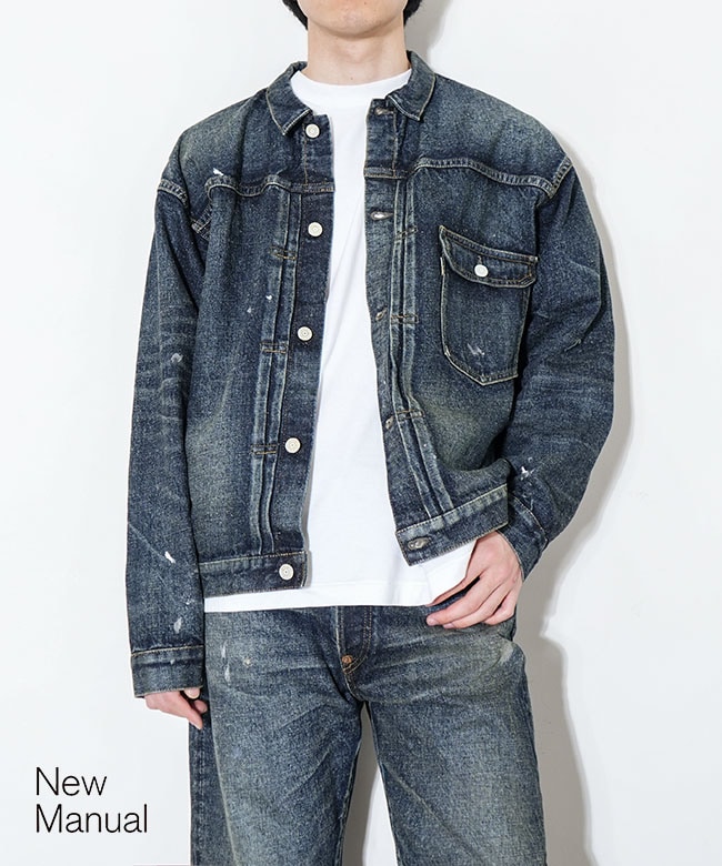 New Manual(ニューマニュアル) #001 T-BACK DENIM JACKET デニムジャケット ライトアウター メンズ [2026SSJK-YY-0001]