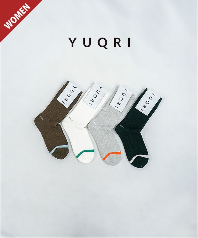 YUQRI(ユクリ) Siesta シエスタ ライン クルーソックス 靴下 22.0 ~ 24.0cm レディース S【メール便対応可】[126200002]