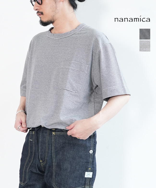 nanamica(ナナミカ) Micro Stripe Pocket Tee マイクロストライプ