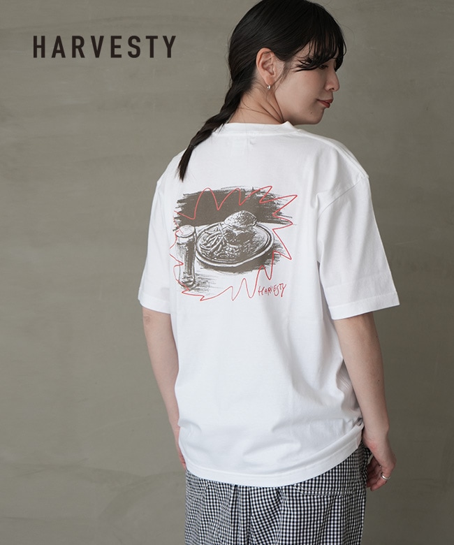 HARVESTY(ハーベスティ)イワサトミキ×HARVESTY PRINTED BOX TEE【BARGER SET】 プリントTシャツ【メール便対応可】 [A52614]