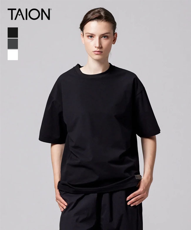 TAION(タイオン) ファンクションT UV 接触冷感 抗菌 速乾 ストレッチ 微細通気孔クール Tシャツ-レギュラー [TAION-WTS01BS-RS-CL]