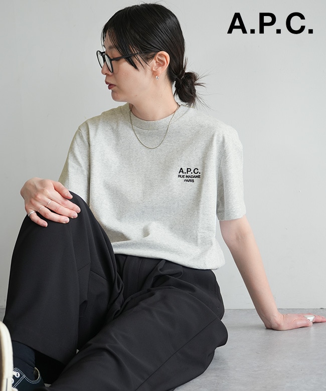 dear mya トップス A.P.C.(アー・ペー・セー) T-SHIRT STANDARD RUE MADAME -JERSEY BIO