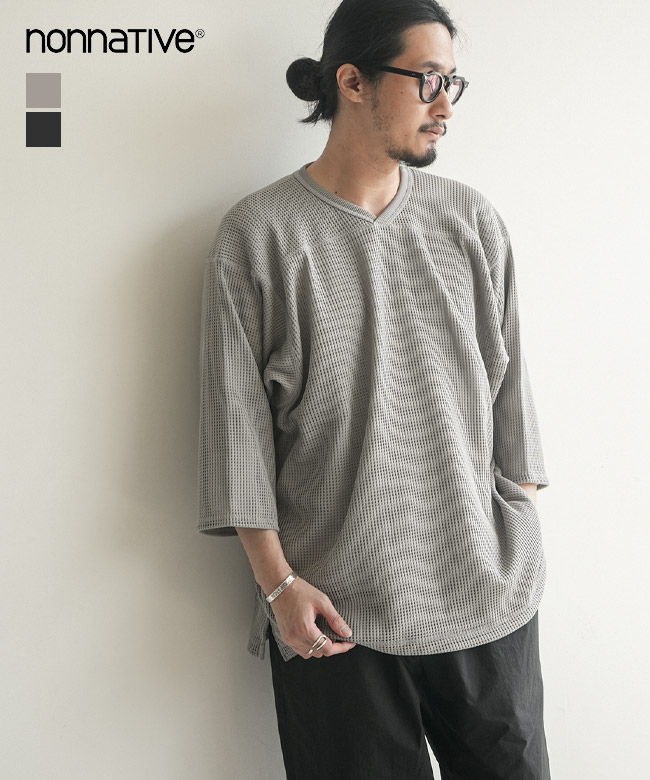 nonnative(ノンネイティブ) COACH Q/S V-NECK TEE POLY MESH POLARTEC POWER DRY コーチクォータースリーブVネックTシャツ ポリメッシュポーラテックパワードライ [NN-C4805]