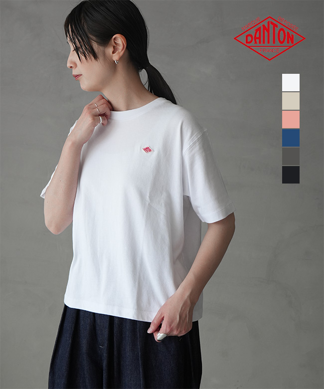 ◇DANTON(ダントン) WOMEN'S SHORT T-SHIRT ウィメンズ レディース ショート Tシャツ プレーン 無地 【メール便対応可】[DT-C0404CJJ]