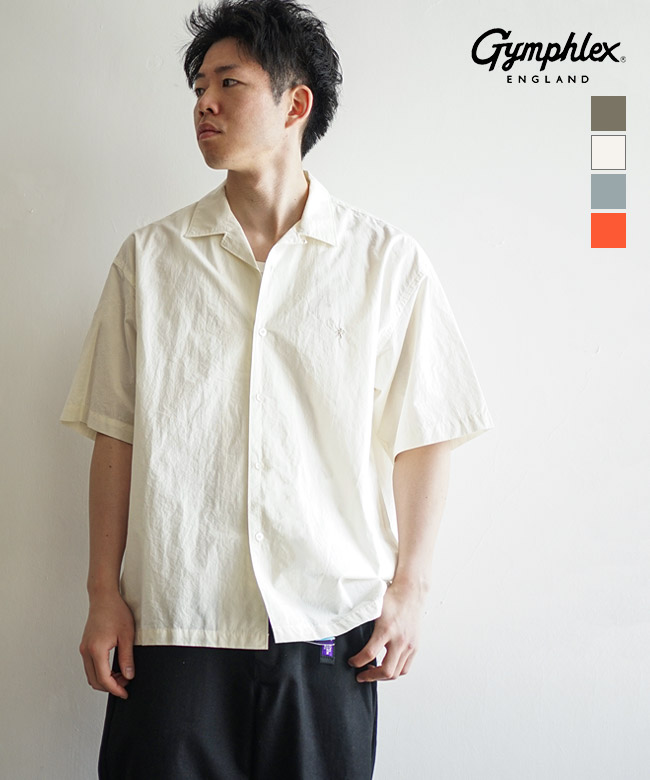 Gymphlex(ジムフレックス) OPEN COLLAR SHIRT S/S オープンカラーシャツショートスリーブ メンズ トップス ボタンシャツ [GY-B0462OTR]
