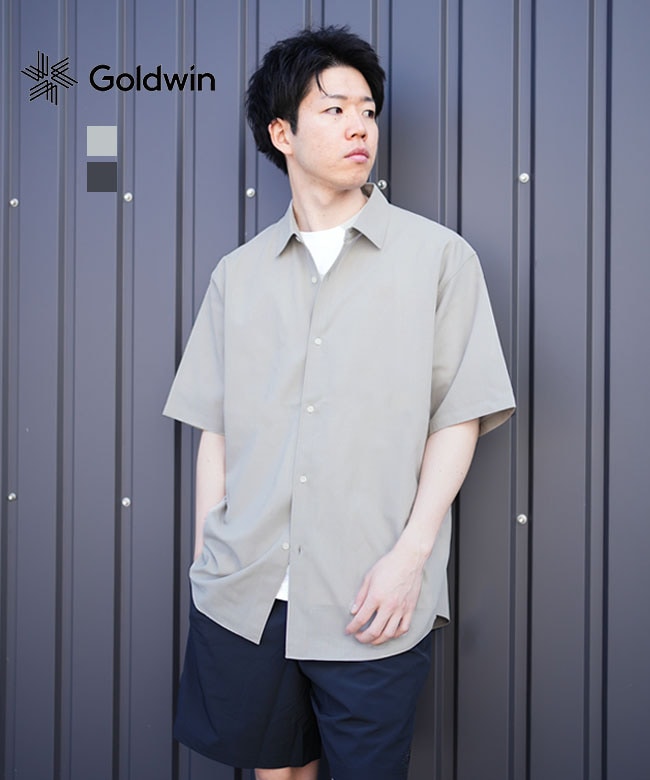 Goldwin(ゴールドウィン) ハイツイステッドウールリラックスショートスリーブシャツ（ユニセックス） 半袖 シャツ メンズ トップス ボタンシャツ [GL55703]