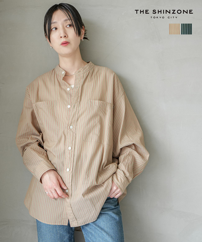 THE SHINZONE(ザ シンゾーン) STAND COLLAR DADDY SHIRT スタンドカラーダディシャツ レディース トップス [26MMSBL02]