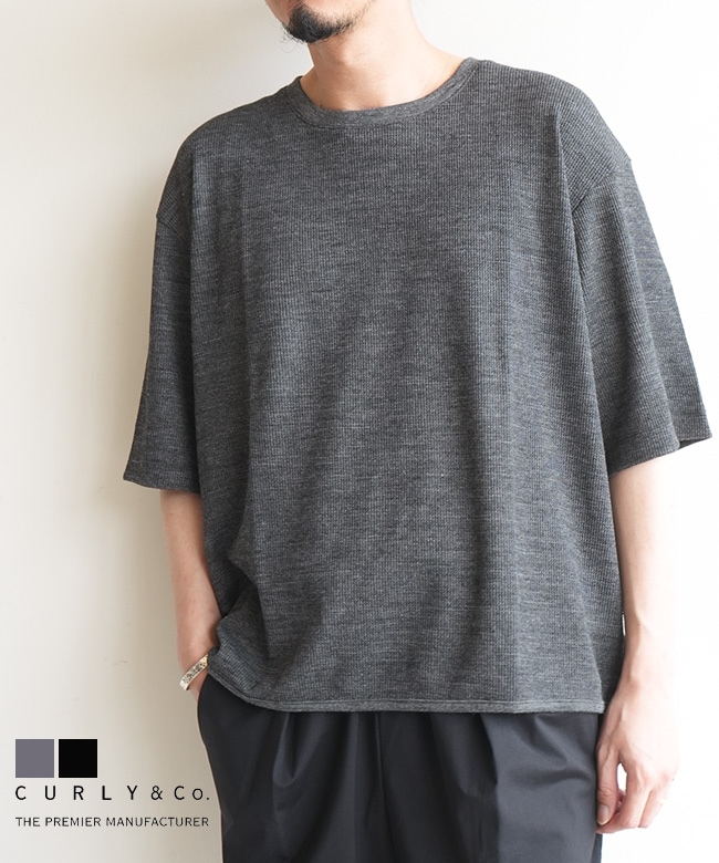 Curly&Co.(カーリー)PRIME WOOL WAFFLE TEE  プライムウールワッフルTシャツ メンズ トップス プルオーバー 半袖 [261-K11042]