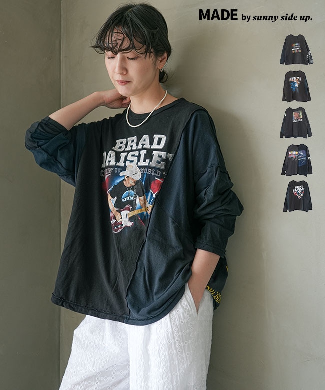 トップス c... sunny side up(サニーサイドアップ)PATCHWORK L/S T パッチワーク長袖T
