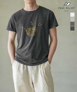 【SALE 30%OFF】REMI RELIEF(レミレリーフ)SP Processing S/S TEE - L.S.U. スペシャル加工 Tシャツ メンズ トップス カットソー クルーネック プリント イラスト 古着 ヴィンテージ 加工[RN30389188] セール