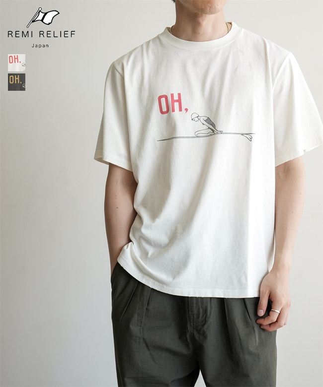 REMI RELIEF(レミレリーフ)SP加工 New Fit T(OH,) スペシャル加工 Tシャツ メンズ トップス カットソー クルーネック プリント イラスト[RN30389196]