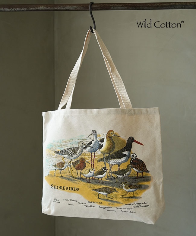 Wild Cotton(ワイルドコットン) Shore Birds Canvas Tote ショアバーズ キャンバストート Atlas Screen Printing トートバッグ 鞄 かばん [birds-tote]