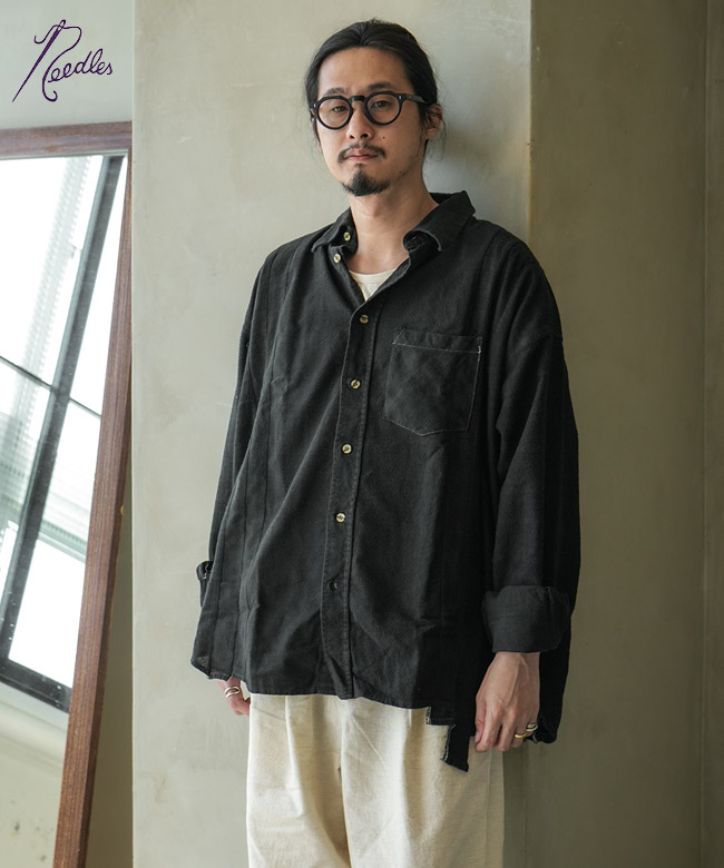 Rebuild by Needles(リビルドバイニードルズ) Flannel Shirt -> 7 Cuts Wide Shirt / Over Dye フランネルシャツ 7カットワイドシャツ オーバーダイ メンズ トップス ネルシャツ [SX485]