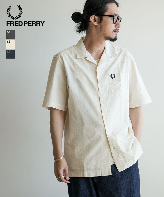 FRED PERRY(フレッドペリー) Seersucker Revere Collar Shirt シア