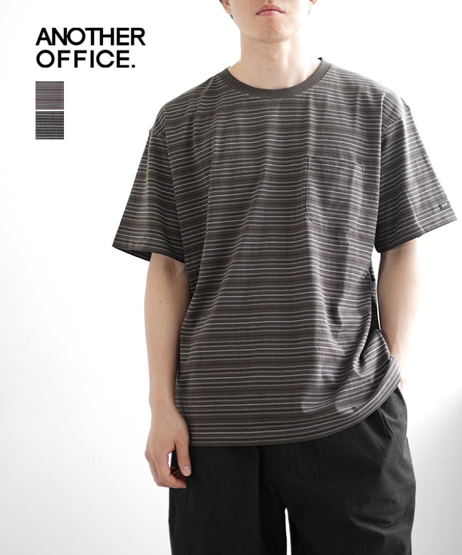 ANOTHER OFFICE(アナザーオフィス) Ordinary Multi Stripe Pocket Tee オーディナリーマルチストライプポケットTシャツ メンズ 半袖 トップス カットソー 【メール便対応可】[AOFSTS016]