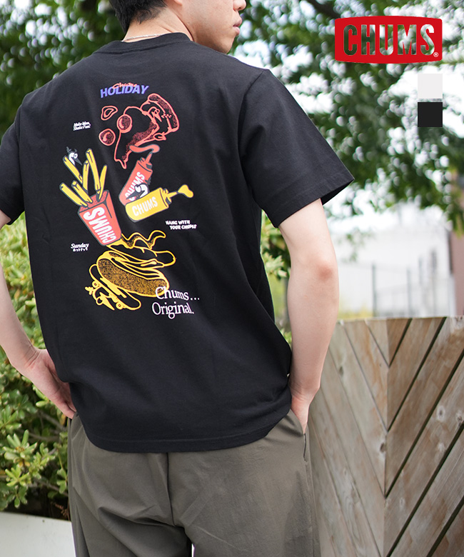 CHUMS(チャムス) Anti-Bug Fast Food Pocket T-Shirt アンチバグファストフードポケットTシャツ メンズ 半袖Tシャツ グラフィックTシャツ プリントTシャツ【メール便対応可】[CH01-2715]