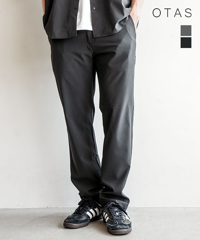 STILL BY HAND ダークオリーブ スラックス サイズ44 OTAS(オータス) ドットメッシュ リラックスパンツ メンズ ボトムス
