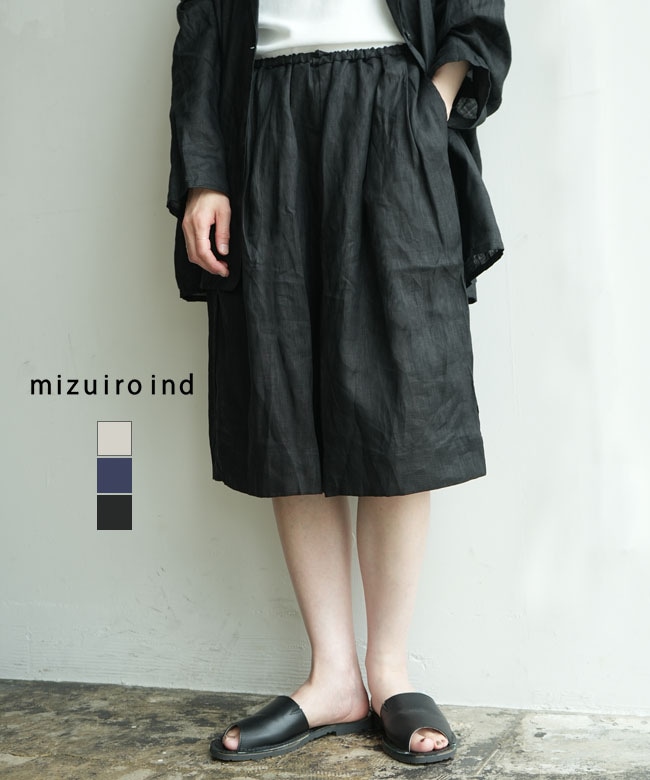 mizuiro ind(ミズイロインド) linen wide half PT リネンワイドハーフ