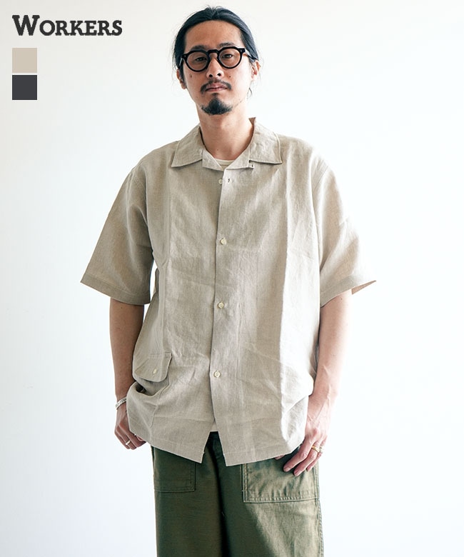 WORKERS(ワーカーズ) Opem Collar Shirt オープンカラーシャツ メンズ