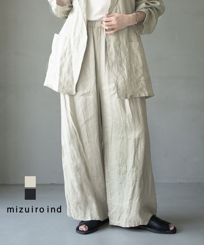mizuiro ind(ミズイロインド) linen wide easy PT リネンワイド