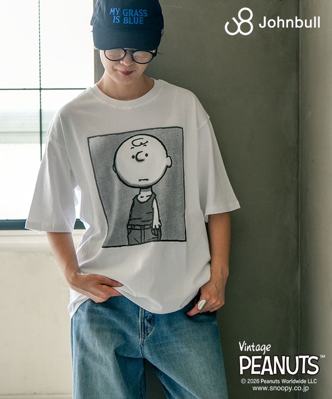 JOHNBULL(ジョンブル)PEANUTS CHARLIE BROWN Tシャツ ピーナッツ チャーリーブラウン 半袖 カットソー[JT262C02]【メール便対応可】