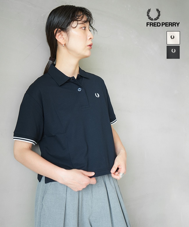 FRED PERRY(フレッドペリー) SHEER TIPPED POLO SHIRT  シアーティップドポロシャツ 半袖 レディース ショート丈【メール便対応可】 [G2174]