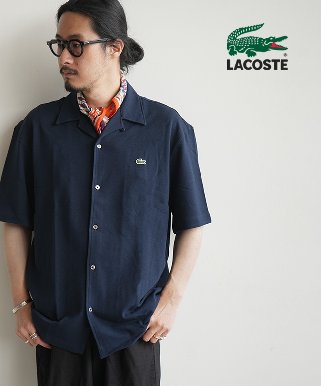 LACOSTE(ラコステ)鹿の子地オープンカラーシャツ メンズ 半袖シャツ