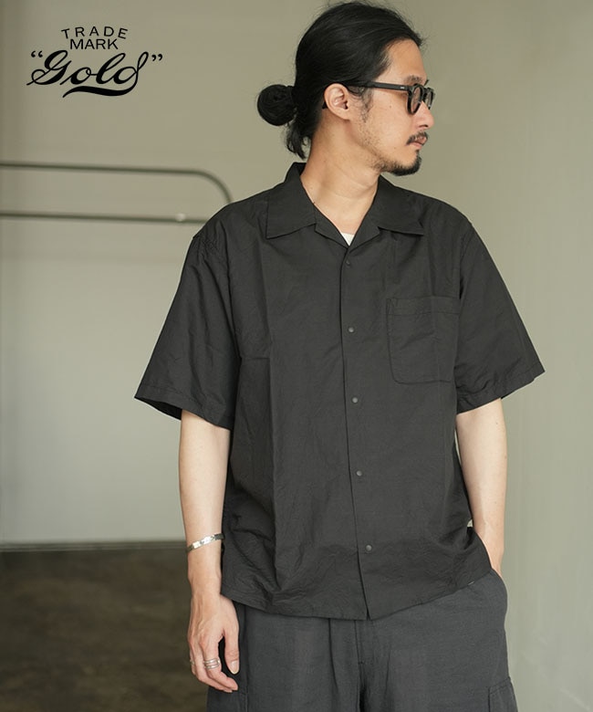gold(ゴールド) COTTON RAMIE BROAD SNAP SHIRT コットン ラミー ブロード スナップ シャツ メンズ トップス 羽織り 半袖 無地 シンプル [GL39648]