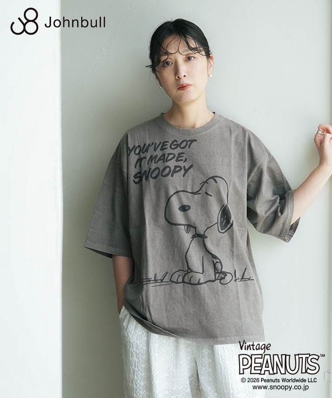 JOHNBULL(ジョンブル)PEANUTS SNOOPY Tシャツ ピーナッツ スヌーピー 半袖 カットソー[JT261C01]【メール便対応可】