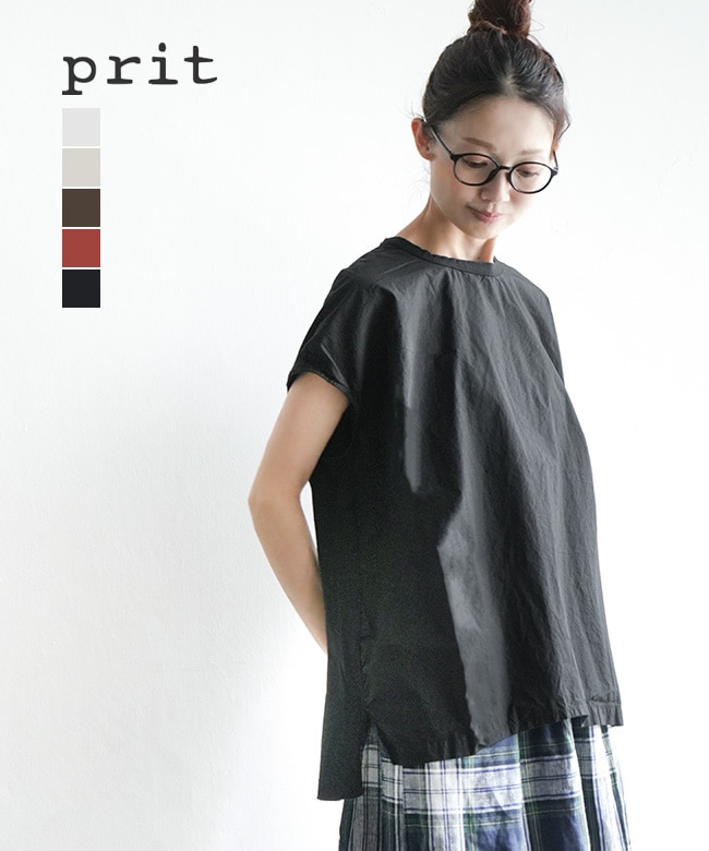 【SALE 20%OFF】prit(プリット)30/1ハイゲージ天竺×80/1タイプライター切替スリーブレスプルオーバー レディース トップス 【メール便対応可】 [P92622] セール