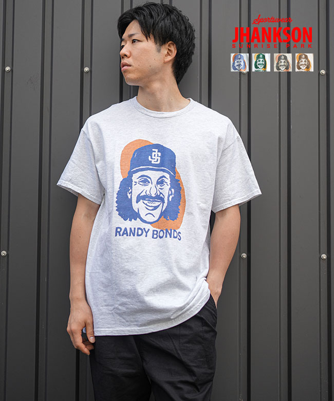JHANKSON(ジャンクソン) RANDY BONDS Tee ランディ ボンズ Tシャツ メンズ トップス 半袖 カットソー クルーネック プルオーバー プリントT 野球 ベースボール メジャーリーグ[JH26SS-004CS]